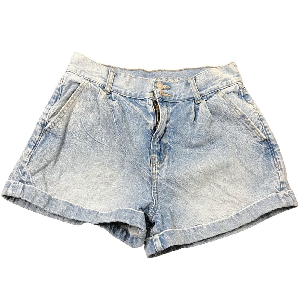 American Eagle Acid Wash Mom Jean Shorts SIZE 6 High Rise